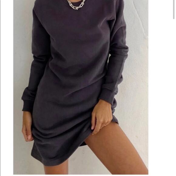 Thakoon Open Back Gray Sweatshirt Dress round neck long sleeeves,size medium - Picture 3 of 12